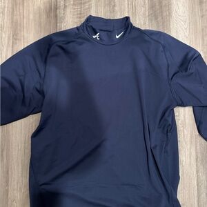 Nike Atlanta Braves Dark Blue High Collar Warm Top Shirt
